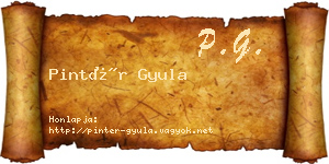 Pintér Gyula névjegykártya