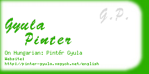 gyula pinter business card